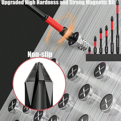 12/7/1pc, S2 Steel Magnetic Screwdriver Bit Set, Anti-Slip Shock-Resistant Magnetic Screwdriver Drill Bits, Durable Magnetic Anti-Slip Drill Bit Set- Made Of S2 Steel And Hex Shank, High Quality, Dur