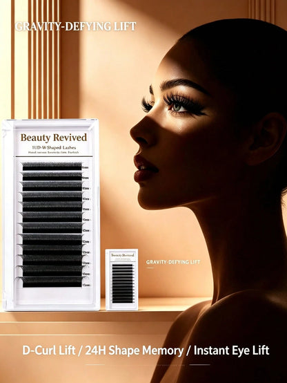 12 Rows 10D W-Shape Auto-Fanning Eyelashes, 0.07mm, Mixed Lengths 8-15mm, C/D Curl, Natural, Soft And Lightweight, Dense & Double Dense, Easy To Operate, Ideal For Beginners, Symmetrical Fan Shape, Ey