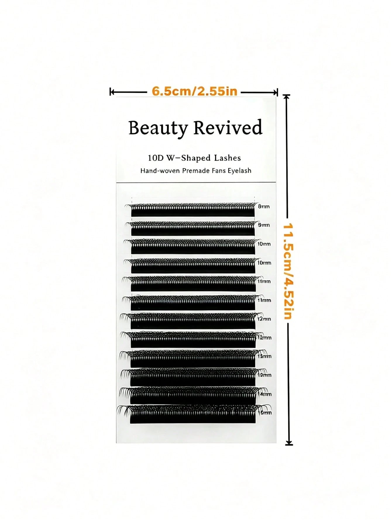 12 Rows 10D W-Shape Auto-Fanning Eyelashes, 0.07mm, Mixed Lengths 8-15mm, C/D Curl, Natural, Soft And Lightweight, Dense & Double Dense, Easy To Operate, Ideal For Beginners, Symmetrical Fan Shape, Ey