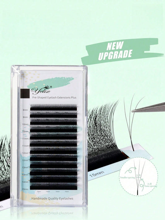 12 Rows B/C/CC/D Curl 3D W-Shaped Pre-Made Fan Lashes W Lashes 3D Clover False Eyelashes Single Lash Seamless Voluminous Lash Extensions Lash Artist Supplies False Eyelashes Lash Extensions Partial Fa