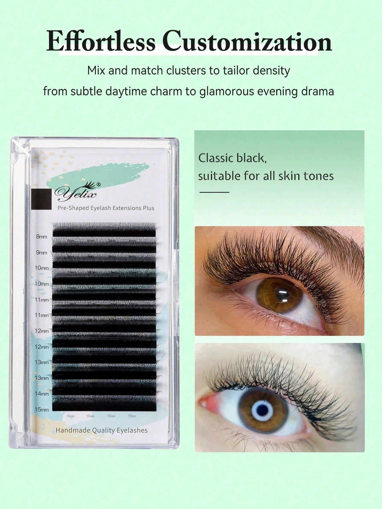 12 Rows B/C/CC/D Curl 3D W-Shaped Pre-Made Fan Lashes W Lashes 3D Clover False Eyelashes Single Lash Seamless Voluminous Lash Extensions Lash Artist Supplies False Eyelashes Lash Extensions Partial Fa