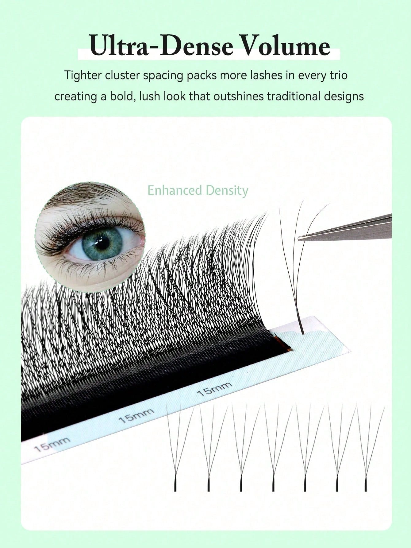 12 Rows B/C/CC/D Curl 3D W-Shaped Pre-Made Fan Lashes W Lashes 3D Clover False Eyelashes Single Lash Seamless Voluminous Lash Extensions Lash Artist Supplies False Eyelashes Lash Extensions Partial Fa