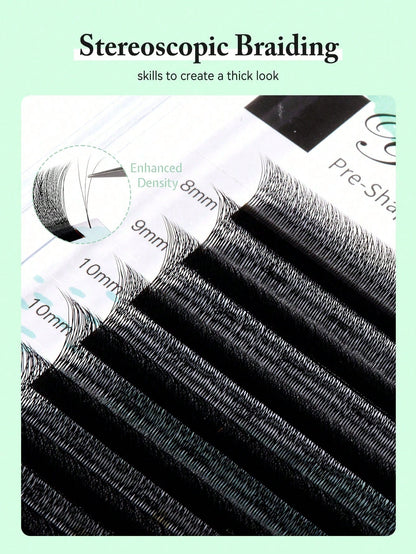 12 Rows B/C/CC/D Curl 3D W-Shaped Pre-Made Fan Lashes W Lashes 3D Clover False Eyelashes Single Lash Seamless Voluminous Lash Extensions Lash Artist Supplies False Eyelashes Lash Extensions Partial Fa