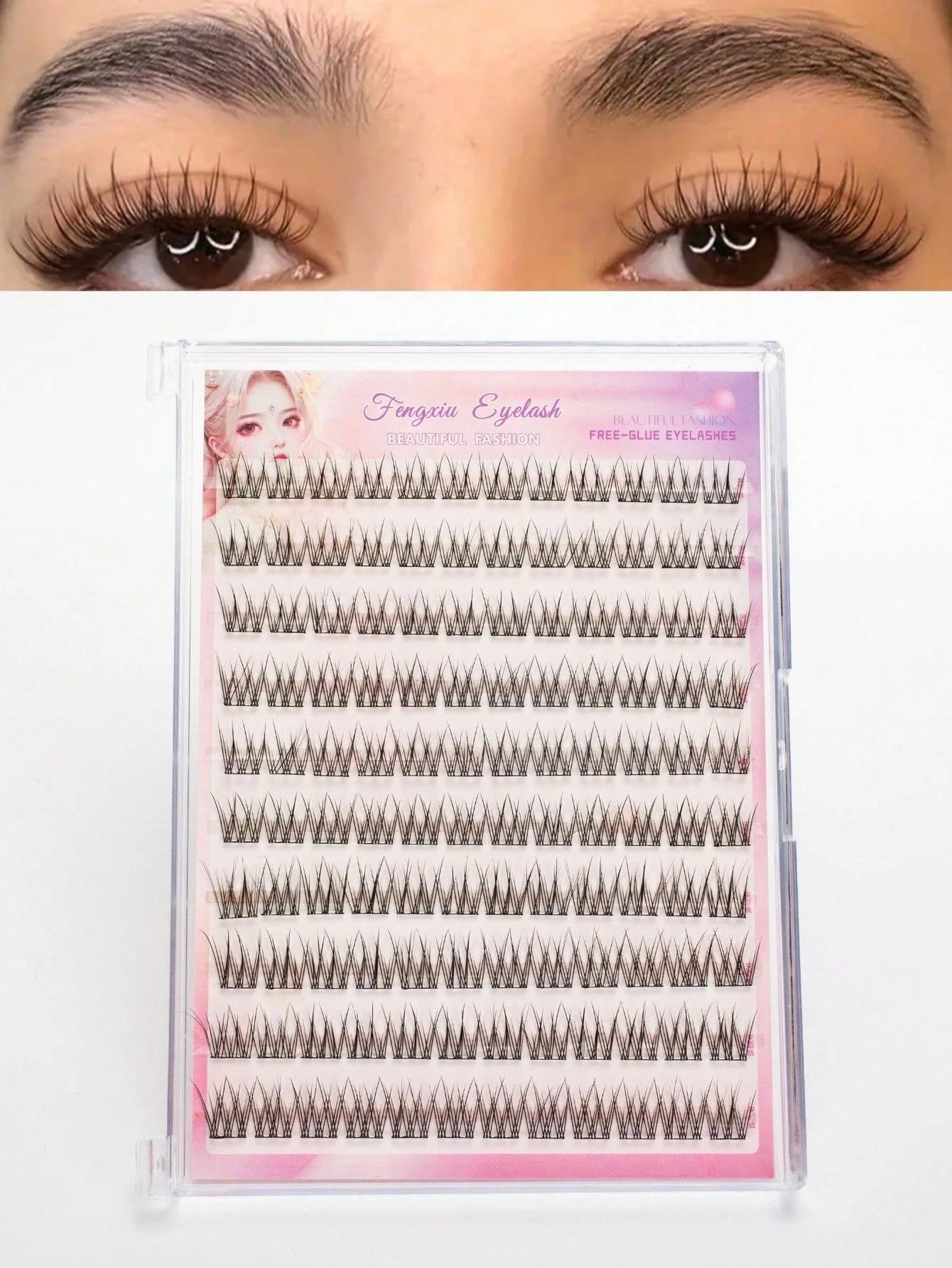 120Pcs Self-Adhesive Mermaid Lashes, No Glue Needed DIY, Curled & Natural Extended Appearance, Shiny Eyes, Soft & Comfortable Fuller Dramatic Eyelash Shape. Lightweight & Reusable, Perfect Makeup, Gre