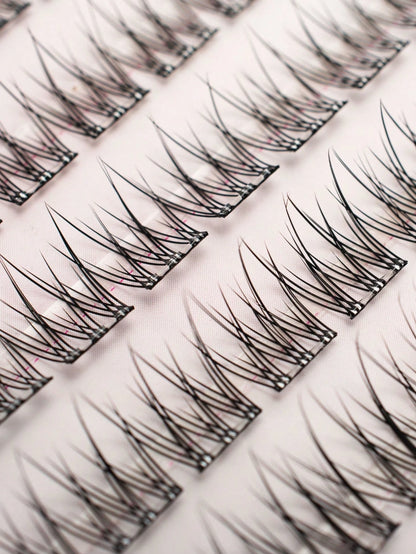 120Pcs Self-Adhesive Mermaid Lashes, No Glue Needed DIY, Curled & Natural Extended Appearance, Shiny Eyes, Soft & Comfortable Fuller Dramatic Eyelash Shape. Lightweight & Reusable, Perfect Makeup, Gre