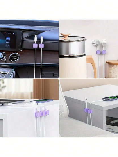 12pcs/6pcs/1pc/3pcs Magnetic Cable Clips, Magnetic Desktop Cable Clips, Slot-Style Cable Clips- Cable Organizer, Cable Management, Cable Organizing Clips, Cable Holders, Desktop Cable Organizer, Char