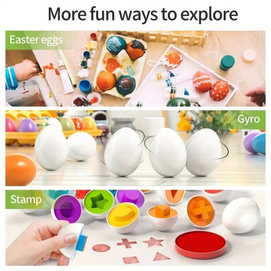 12pcs Egg Educational Matching Early Childhood Education Toy,Simulated Disassembly Eggs, Egg Filling Toy, Not Electrical, No ElectricityNeededchristmas Stocking Stuffers, Christmas Stocking Stuffers