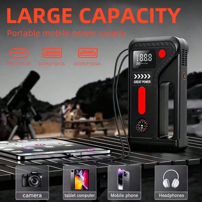 13000A-15000A, Peak 250PSI, 12V, 17-In-1 Portable Jump Starter With Air Compressor Function, 5000mAh, Car Jump Starter With Air Pump, Jump Starter Accessories, Auto Repair Tools, Car Battery Charger