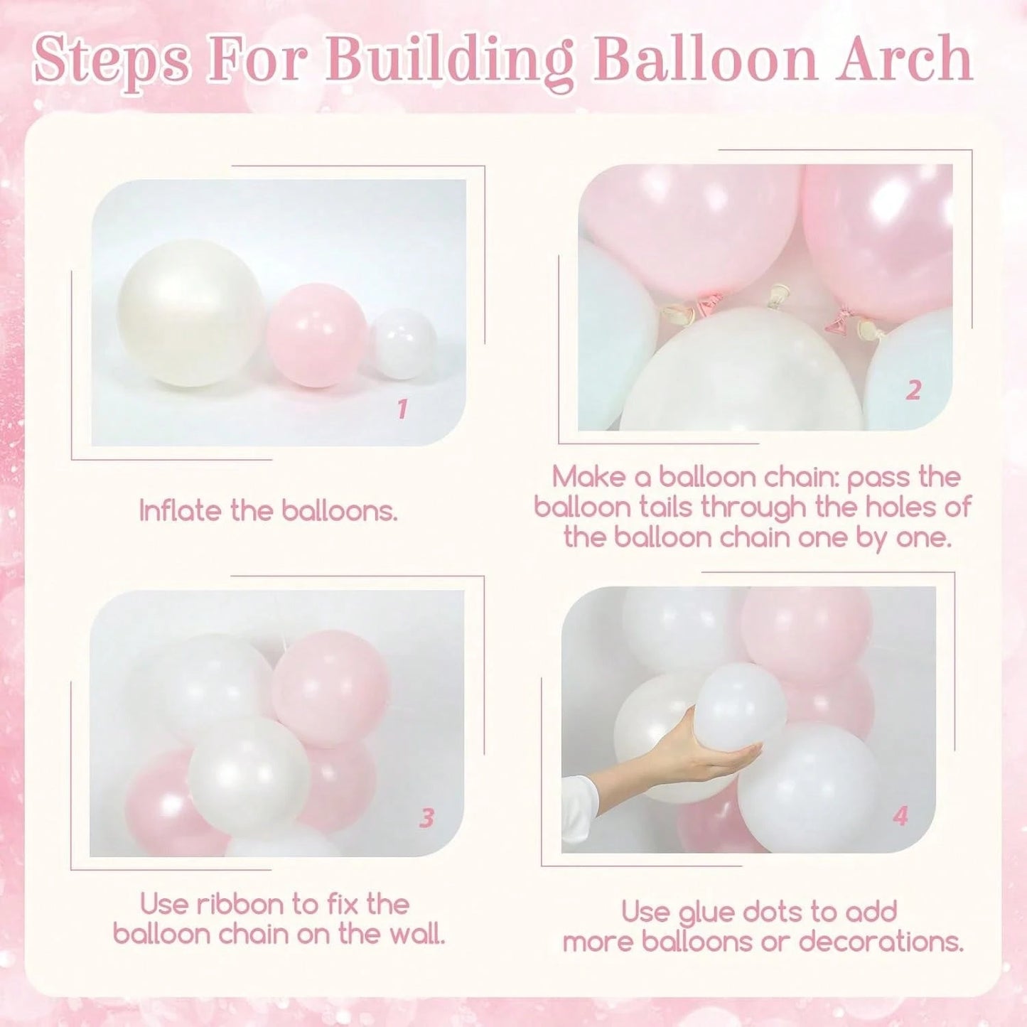 139pcs Pink Bow Balloon Arch Kit With Clear Light Pearl Pink And White Balloons For Bow Themed Bridal Baby Shower Wedding Birthday Party Decorations