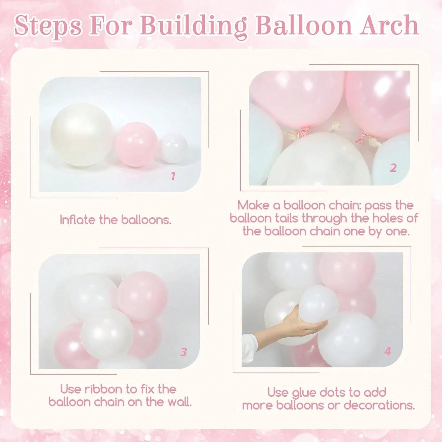 139pcs Pink Bow Balloon Arch Kit With Clear Light Pearl Pink And White Balloons For Bow Themed Bridal Baby Shower Wedding Birthday Party Decorations