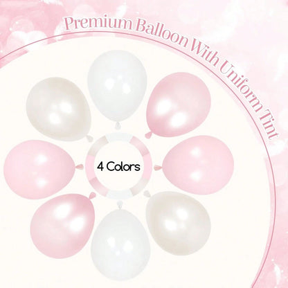 139pcs Pink Bow Balloon Arch Kit With Clear Light Pearl Pink And White Balloons For Bow Themed Bridal Baby Shower Wedding Birthday Party Decorations