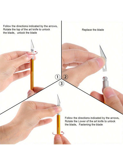 13pcs/Box Precision Handcraft Knife Set- Aluminum Alloy, Ideal For Paper Cutting And DIY Projects, Manual Carving Pen Tools- For Crafts And DIY Enthusiasts- Perfect Gift For Artists And Makers