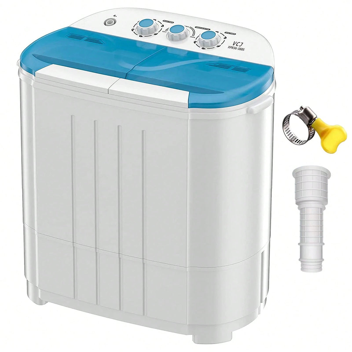 14.5 Lbs Portable Washing Machine, Twin Tub Washing Machine Laundry Compact Washer Spinner Combo, 9.5 Lbs Washer And 5 Lbs Spinner Dryer For Apartments RVs And Dorms