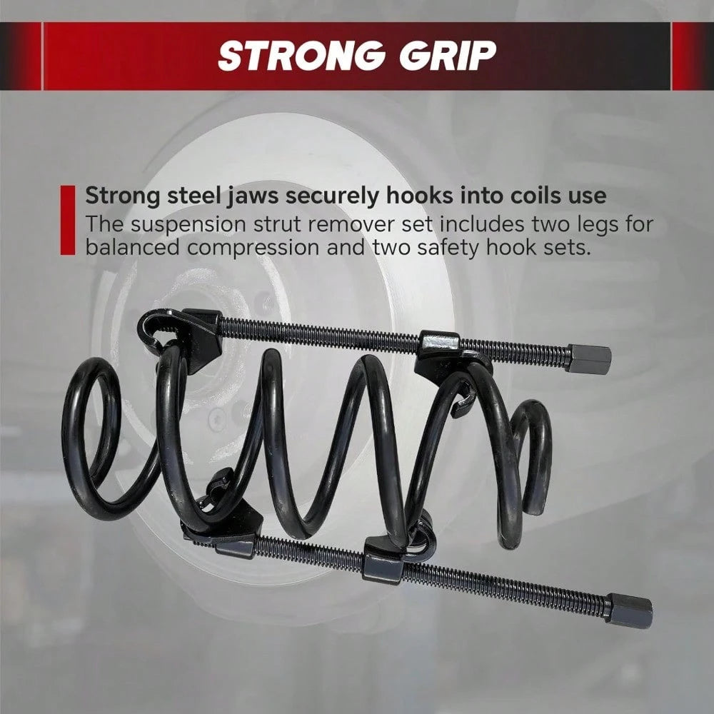 14" Coil Spring Compressor Tool| Heavy Duty Suspension Strut Remover Installer Tool Kit Macpherson Coil Spring Compressor Automotive Strut Spring Compressor With 2 Steel Jaws