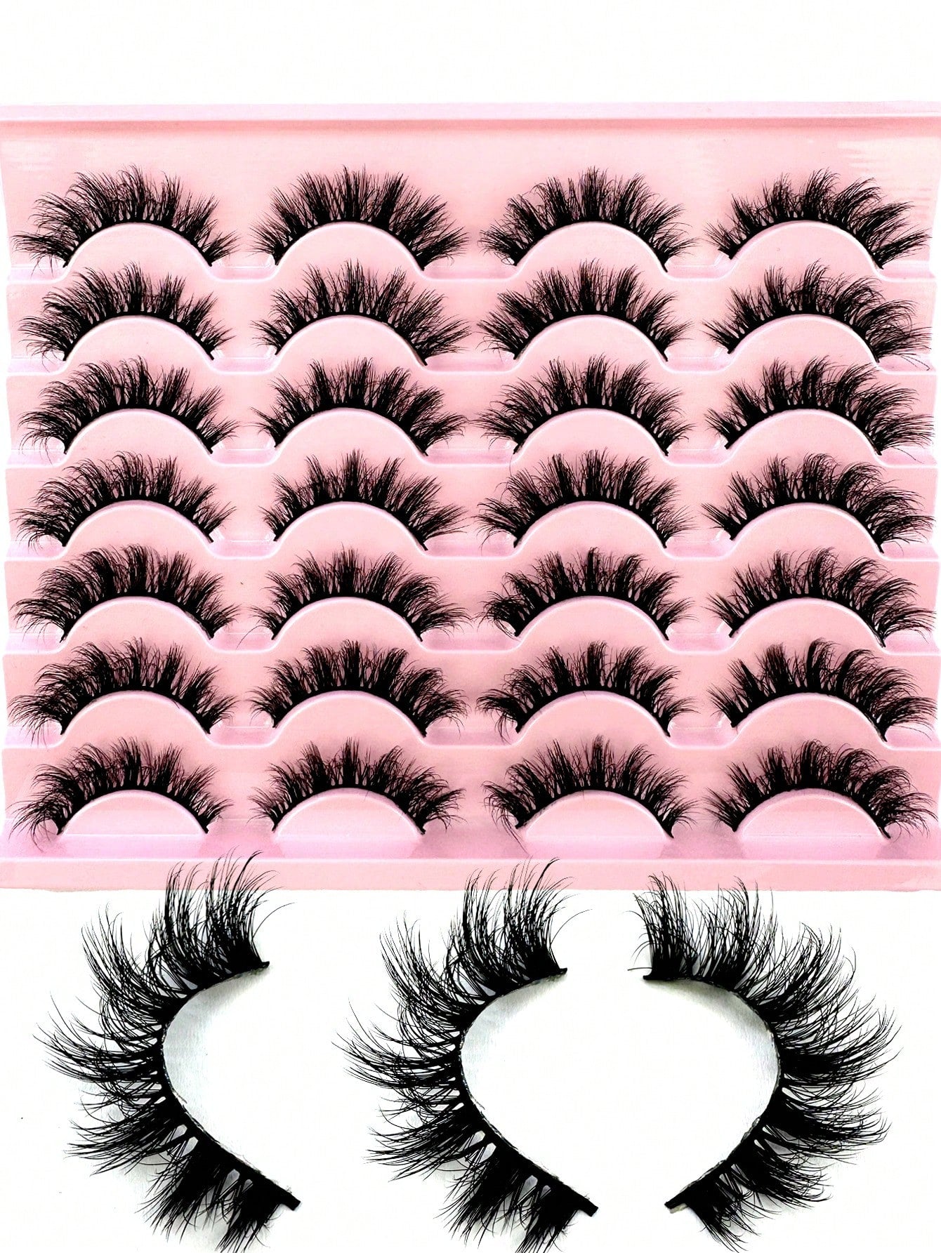 14 Pairs Comic Style Faux Mink Cat Eye False Eyelashes Natural Thick Voluminous False Eyelashes Travel Essential Makeup Tools