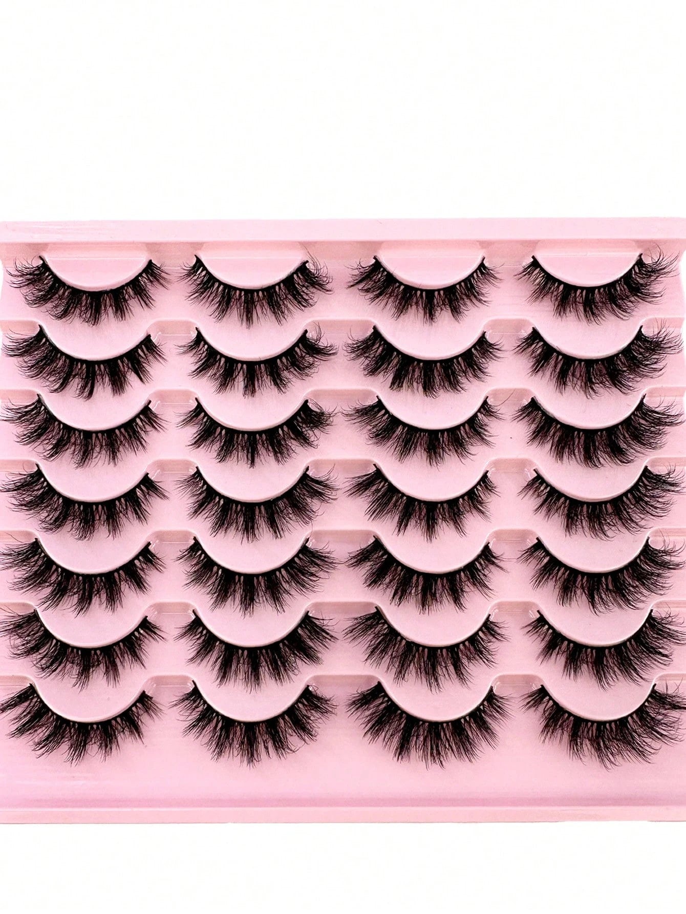 14 Pairs Comic Style Faux Mink Cat Eye False Eyelashes Natural Thick Voluminous False Eyelashes Travel Essential Makeup Tools