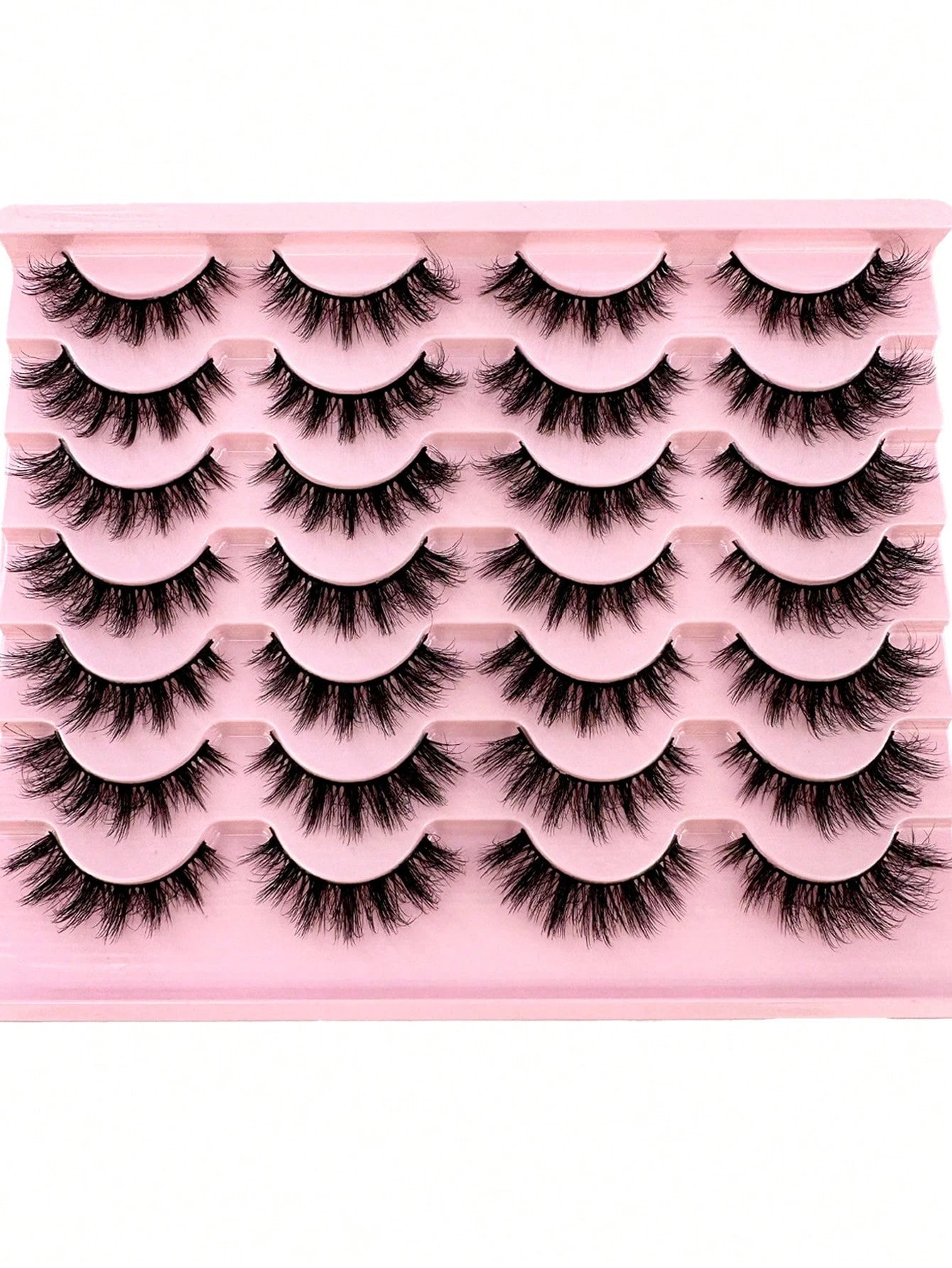 14 Pairs Comic Style Faux Mink Cat Eye False Eyelashes Natural Thick Voluminous False Eyelashes Travel Essential Makeup Tools