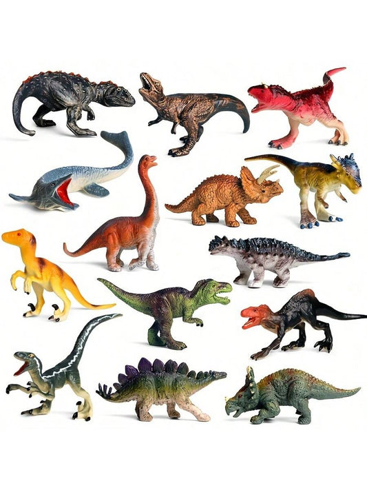 14pcs Medium Dinosaur Set- Dinosaur Toys- Dinosaur Lover Gift- Party Favors, Educational Models, Birthday And Christmas Gifts