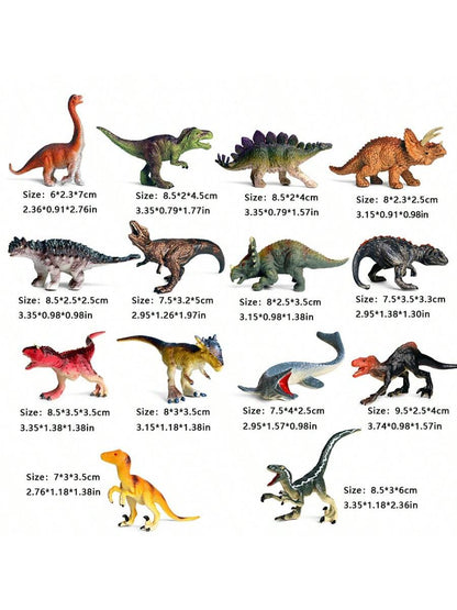 14pcs Medium Dinosaur Set- Dinosaur Toys- Dinosaur Lover Gift- Party Favors, Educational Models, Birthday And Christmas Gifts