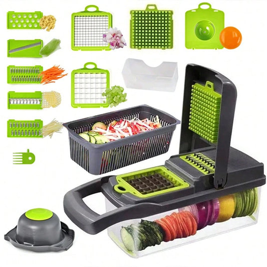15 In 1 Kitchen Vegetable Chopper And Cooking Ingredient Slicer, Kitchen Small Tool, Multifunctional Vegetable And Fruit Slicer, Vegetable Slicer, Cheese Slicer, Handheld Vegetable Slicer, Carrot Slic