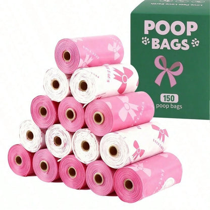 150 Count Extra Thick Dog Waste Bags, Leak-Proof Polyethylene Trash Bags, Unique Patterns, Beautiful Colors, Suitable For Cats And Dogs, Adorable Pet Cleaning Supplies, Multi-Purpose Cleaning Bags, Va