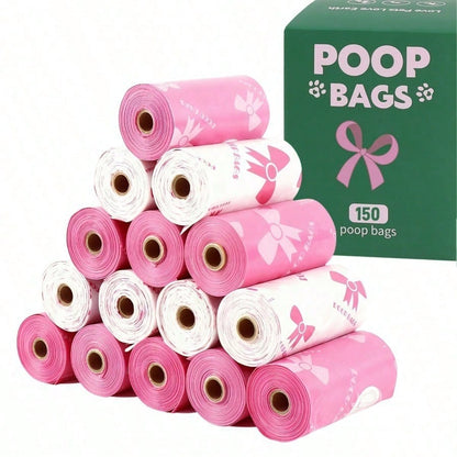 150 Count Extra Thick Dog Waste Bags, Leak-Proof Polyethylene Trash Bags, Unique Patterns, Beautiful Colors, Suitable For Cats And Dogs, Adorable Pet Cleaning Supplies, Multi-Purpose Cleaning Bags, Va