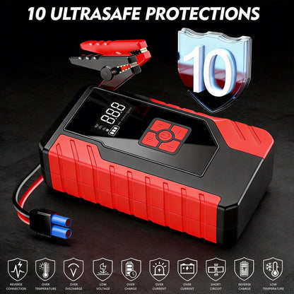 15000A Peak 250PSI 12V 17-In-1 Portable Jump Starter With Air Compressor, 5000mAh, Car Battery Charger, Car Jump Starter With Air Pump, Jump Starter Accessories, Auto Repair Tools, LED Flashlight, Bat