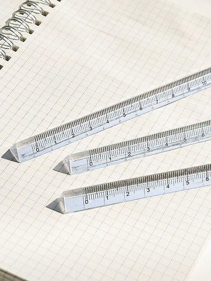 15cm/20cm Clear Plastic Triangular Ruler, 3D Triangular Ruler, Stationery For Grade 1 Students, Multi-Color Options,Rulers, Back To School
