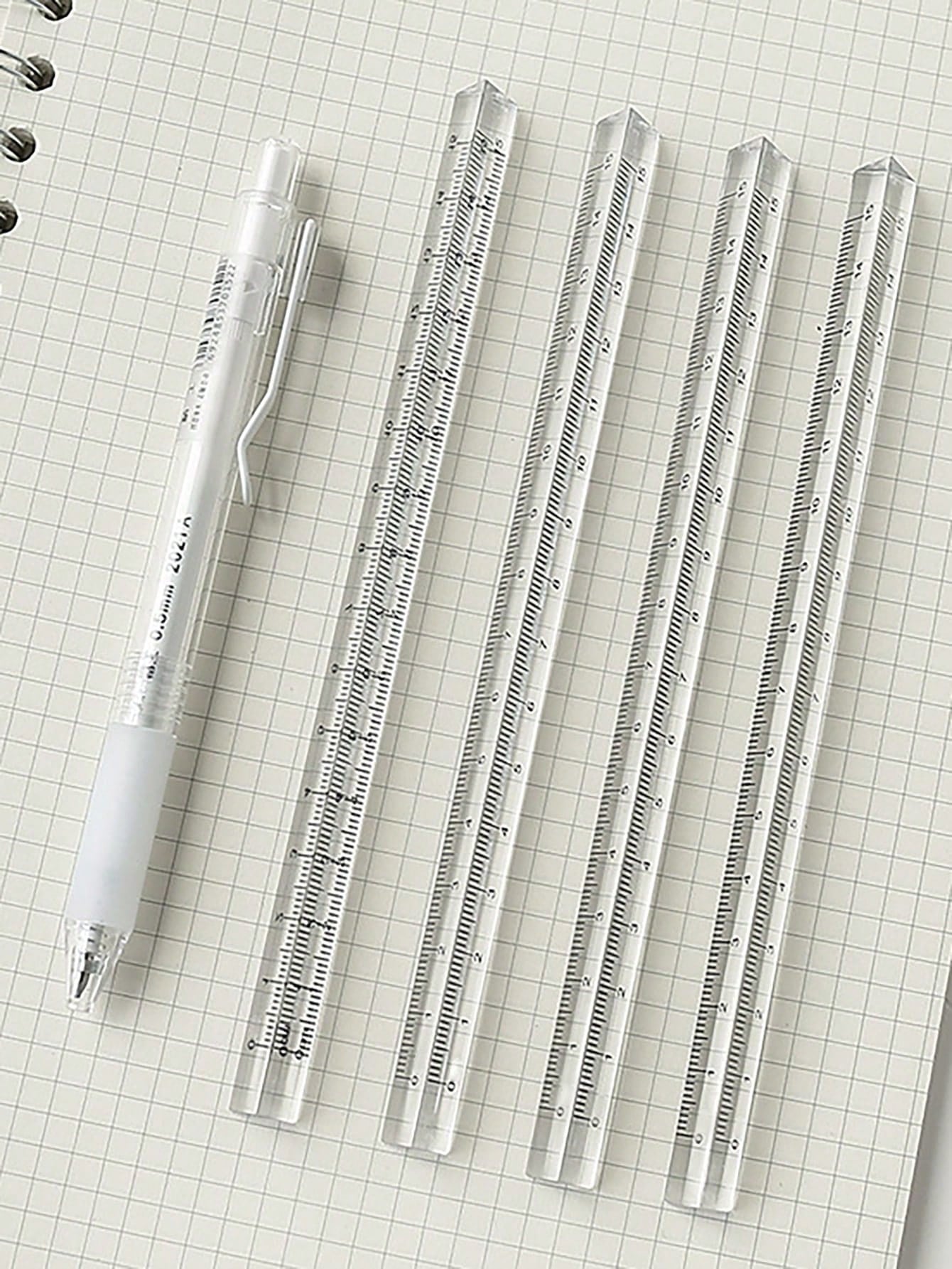 15cm/20cm Clear Plastic Triangular Ruler, 3D Triangular Ruler, Stationery For Grade 1 Students, Multi-Color Options,Rulers, Back To School
