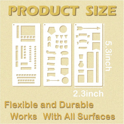 15Pcs Journal Stencils Planner Stencils Set For Scrapbooking Handmade Flexible Record Template Journal Stencil For Journaling Notebook Scrapbook Diary Checklist DIY Crafts(Planner15)