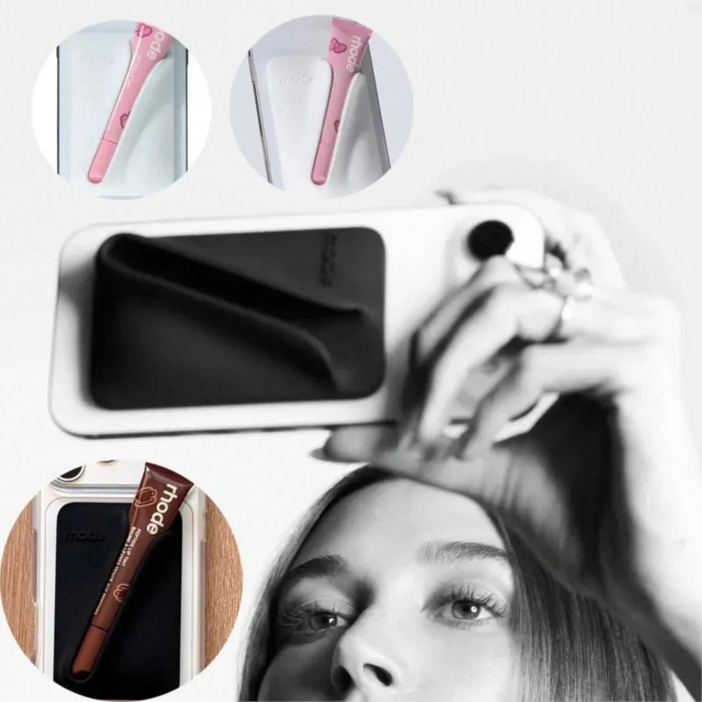 17 15 16 14 13 12 11 Pro Rhod Magnetic LIP Lip Holder With Gloss Phone Cases,Magnetic Lip Gloss Storage Glossy Phone Case For Series 17, 15, 16, 14, 13, 12, 11 With Single Magnetic Patch Or Storage P