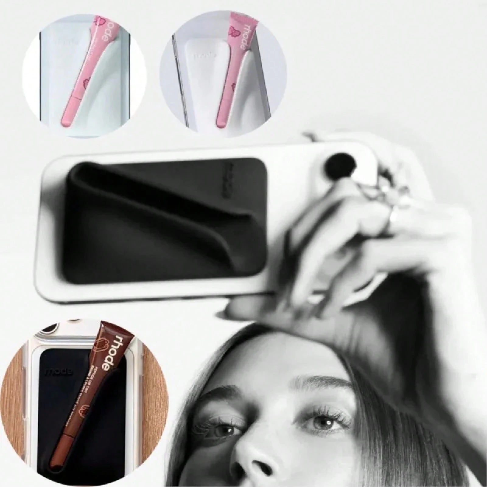 17 15 16 14 13 12 11 Pro Rhod Magnetic LIP Lip Holder With Gloss Phone Cases,Magnetic Lip Gloss Storage Glossy Phone Case For Series 17, 15, 16, 14, 13, 12, 11 With Single Magnetic Patch Or Storage P