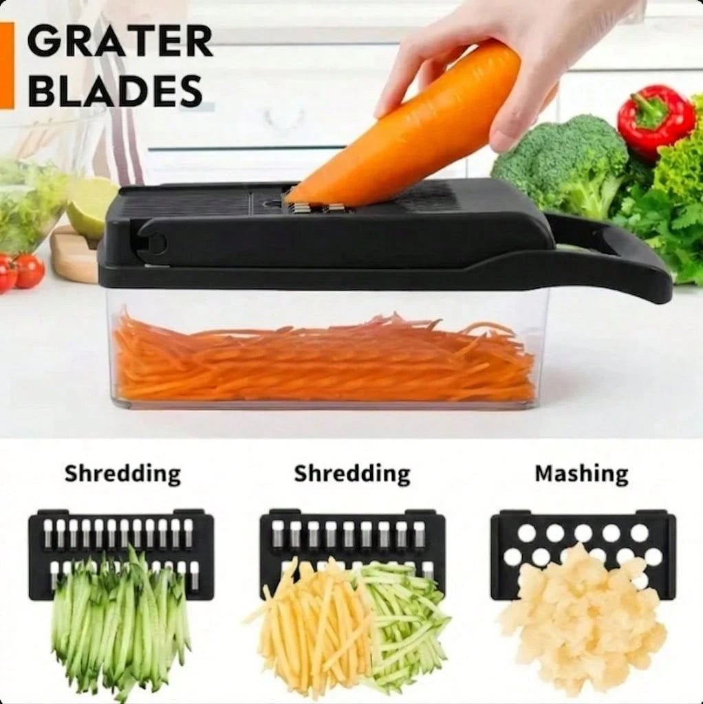 17-In-1 Vegetable Chopper, Professional Onion Chopper, Multi-Functional Food Chopper, Kitchen Vegetable Slicer And Dicer, Vegetable Chopper With 8 Blades, Carrot Chopper With Container Father Gift