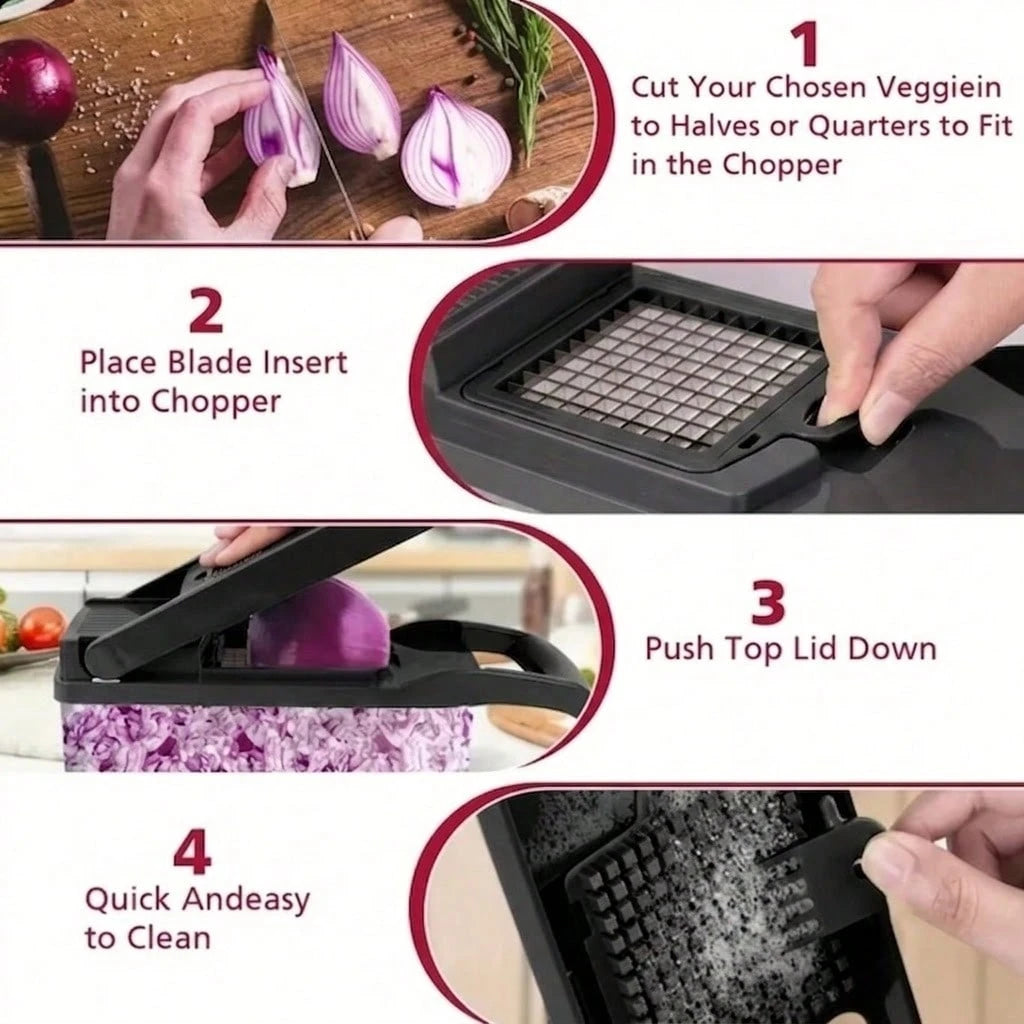 17-In-1 Vegetable Chopper, Professional Onion Chopper, Multi-Functional Food Chopper, Kitchen Vegetable Slicer And Dicer, Vegetable Chopper With 8 Blades, Carrot Chopper With Container Father Gift