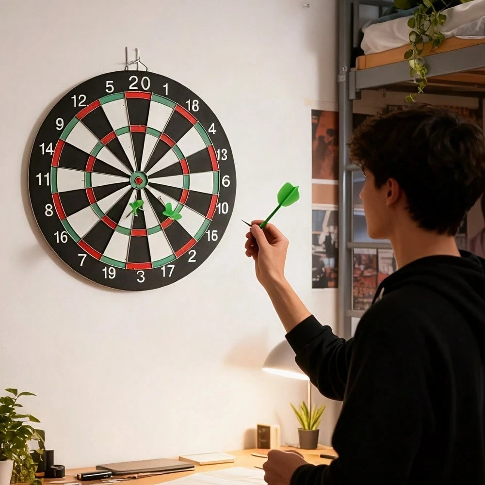 17-Inch Dart Board Set With 6 Darts, Durable EVA Material, Suitable Indoor/Outdoor Use, Family Gatherings & Casual Games