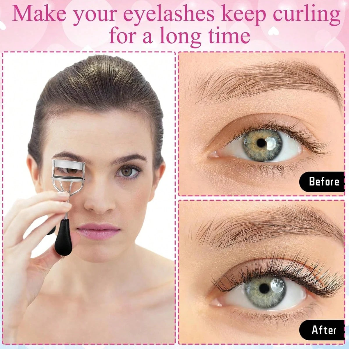 17 Pcs Black Eyelash Curler Set, Equipped With Eyelash Curler, Eyelash Comb, Separator, Extension Tweezers, Scissors, Eyelash Applicator, Trimmer, Silicone Replacement Pad, Portable Multifunctional Ey