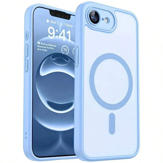 17E 16E 17 Air 16 15 14 13 12 11 Plus Pro Max Matte Translucent Magnetic Protective Case, Lens Protection Anti-Drop Phone Case