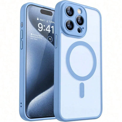 17E 16E 17 Air 16 15 14 13 12 11 Plus Pro Max Matte Translucent Magnetic Protective Case, Lens Protection Anti-Drop Phone Case