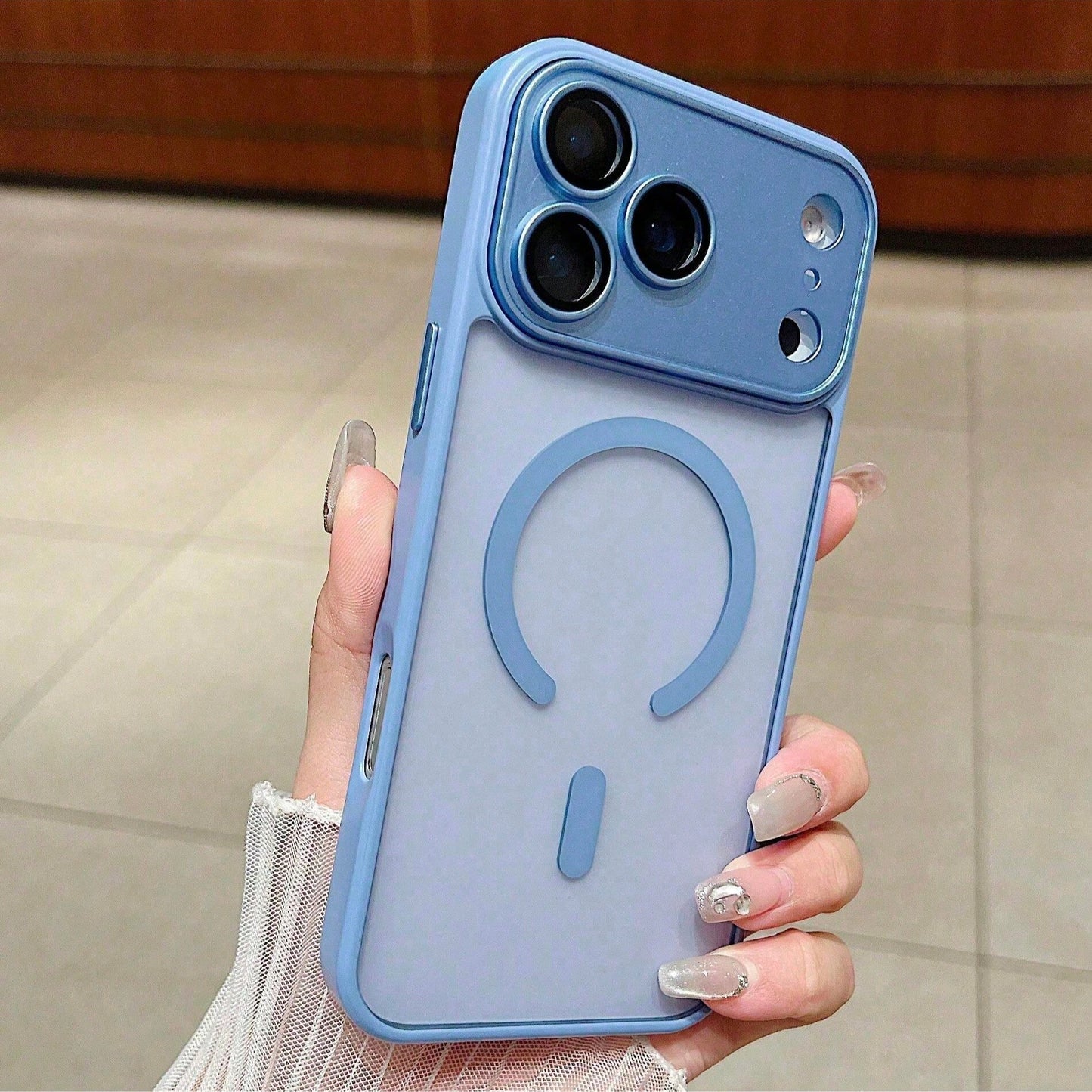 17E 16E 17 Air 16 15 14 13 12 11 Plus Pro Max Matte Translucent Magnetic Protective Case, Lens Protection Anti-Drop Phone Case