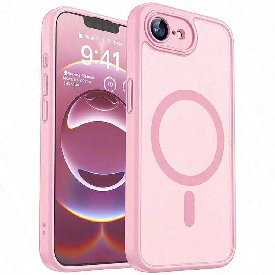 17E 16E 17 Air 16 15 14 13 12 11 Plus Pro Max Matte Translucent Magnetic Protective Case, Lens Protection Anti-Drop Phone Case