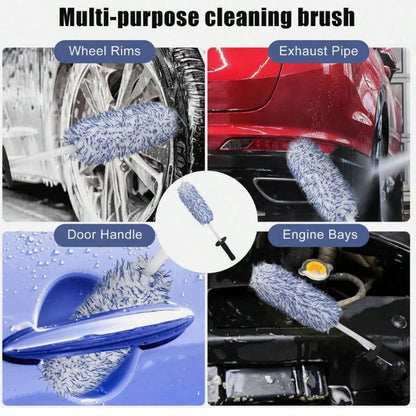 17in Auto Car Wheel Brush Detailing Tool Wash Cleaning Set Rims Tire Seat Engine-Car Wheel Brush