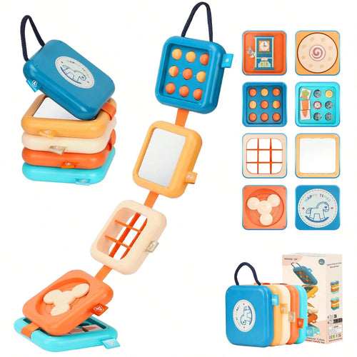 18+ Months Multifunctional Game Board, Suitable For Airplane And Car Travel, Montessori Busy Board Busy Cube Toy For 18+ Months Boys And Girls, Suitable For Easter Gift Basket Filler