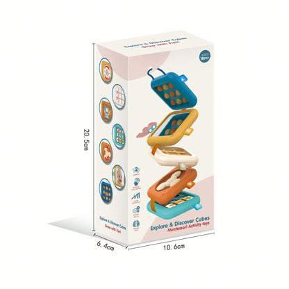 18+ Months Multifunctional Game Board, Suitable For Airplane And Car Travel, Montessori Busy Board Busy Cube Toy For 18+ Months Boys And Girls, Suitable For Easter Gift Basket Filler