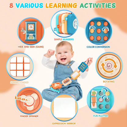 18+ Months Multifunctional Game Board, Suitable For Airplane And Car Travel, Montessori Busy Board Busy Cube Toy For 18+ Months Boys And Girls, Suitable For Easter Gift Basket Filler