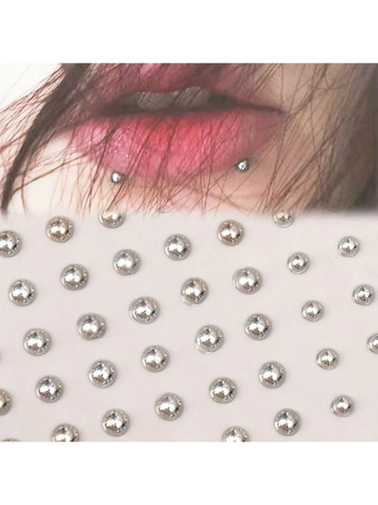 180pcs Waterproof Faux Piercing Set- Self-Adhesive Lip, Eyebrow, Nose And Navel Rings