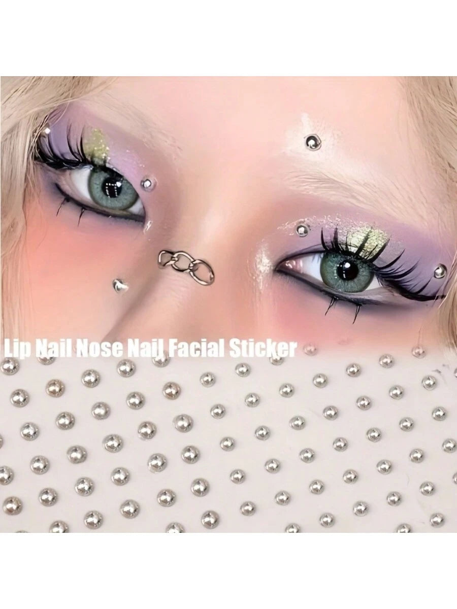 180pcs Waterproof Faux Piercing Set- Self-Adhesive Lip, Eyebrow, Nose And Navel Rings