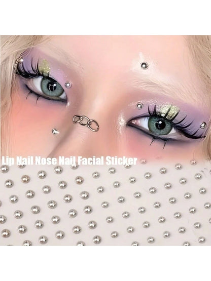 180pcs Waterproof Faux Piercing Set- Self-Adhesive Lip, Eyebrow, Nose And Navel Rings