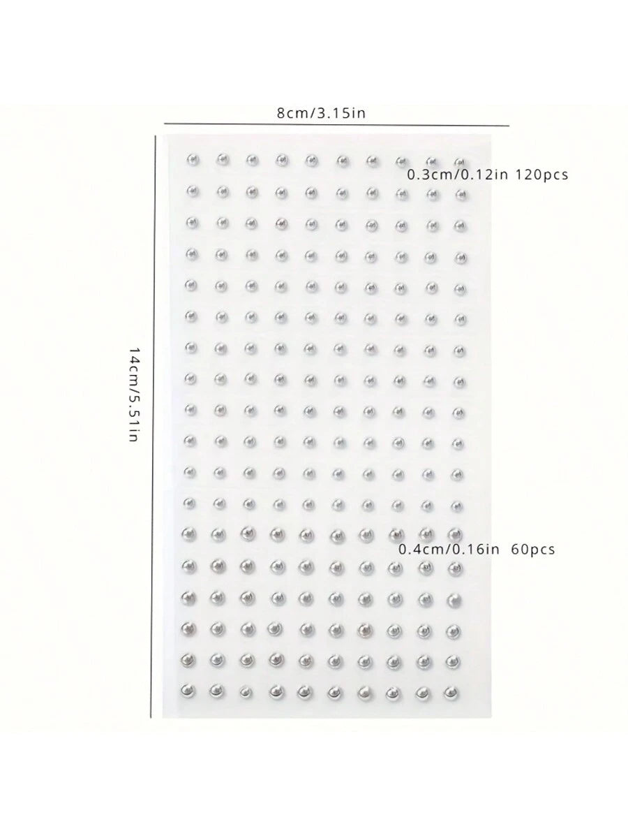 180pcs Waterproof Faux Piercing Set- Self-Adhesive Lip, Eyebrow, Nose And Navel Rings