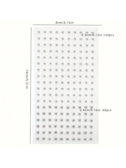 180pcs Waterproof Faux Piercing Set- Self-Adhesive Lip, Eyebrow, Nose And Navel Rings