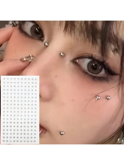 180pcs Waterproof Faux Piercing Set- Self-Adhesive Lip, Eyebrow, Nose And Navel Rings